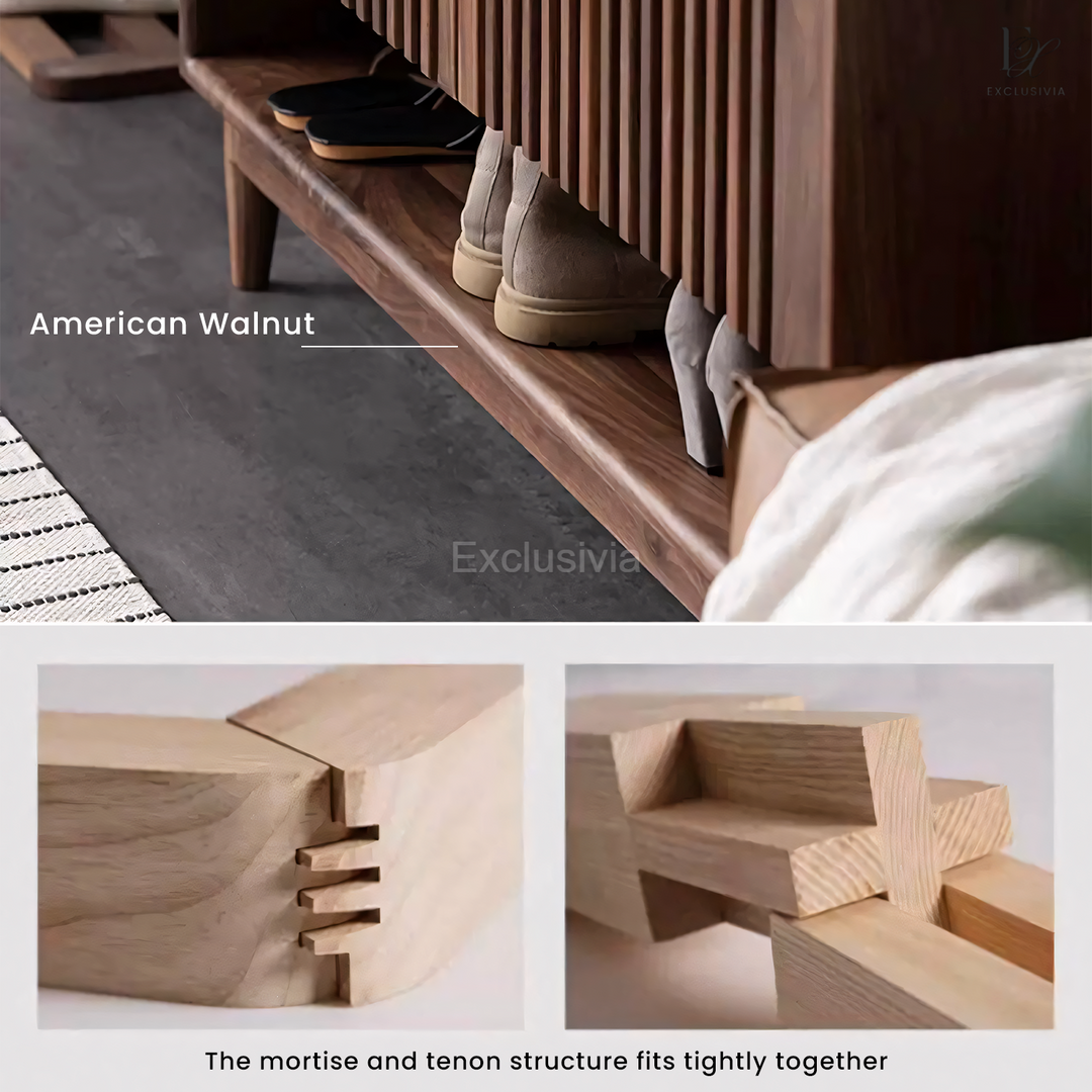 STRUT Rustic Solid Wood Shoe Cabinet - Exclusivia