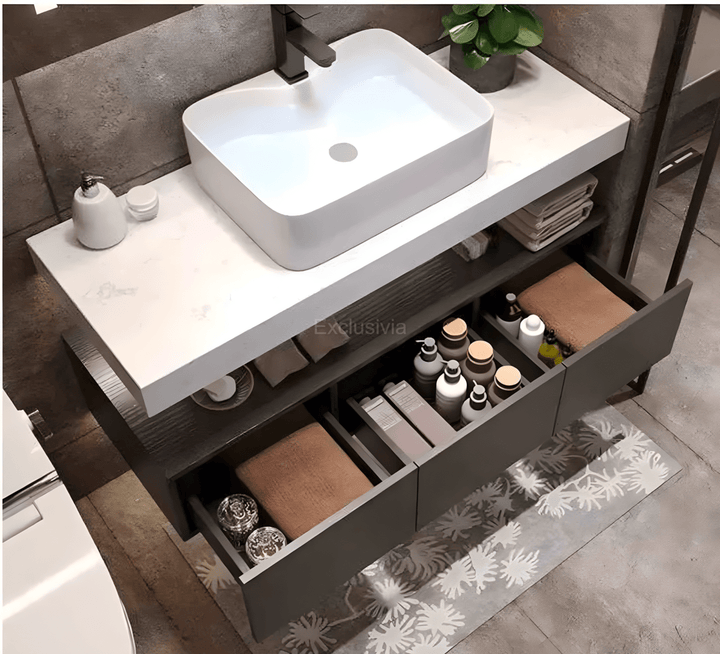 AMBER Toilet Mirror Vanity Cabinet Basin Bathroom - Exclusivia