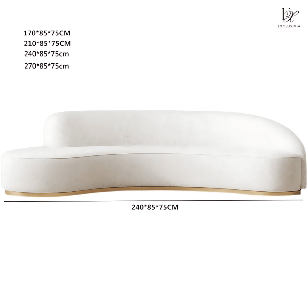 CORRAN Modern Curved Velvet Sofa - Exclusivia