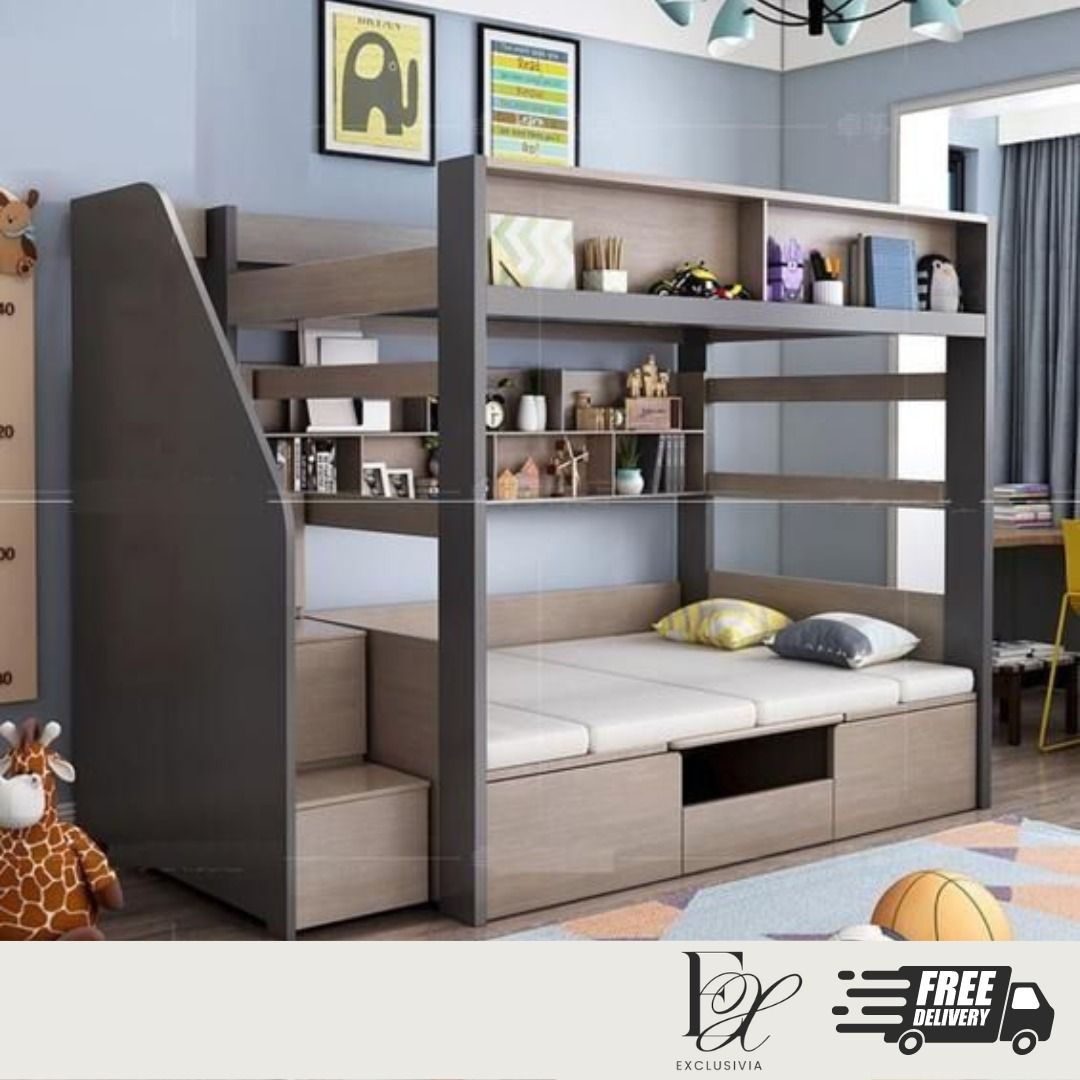 DRAGN Modern Double Deck Multipurpose Children Bed – Exclusivia