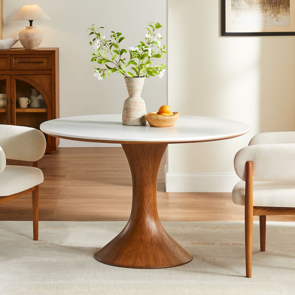 Elara Marble Dining Table, 120/150cm - Exclusivia