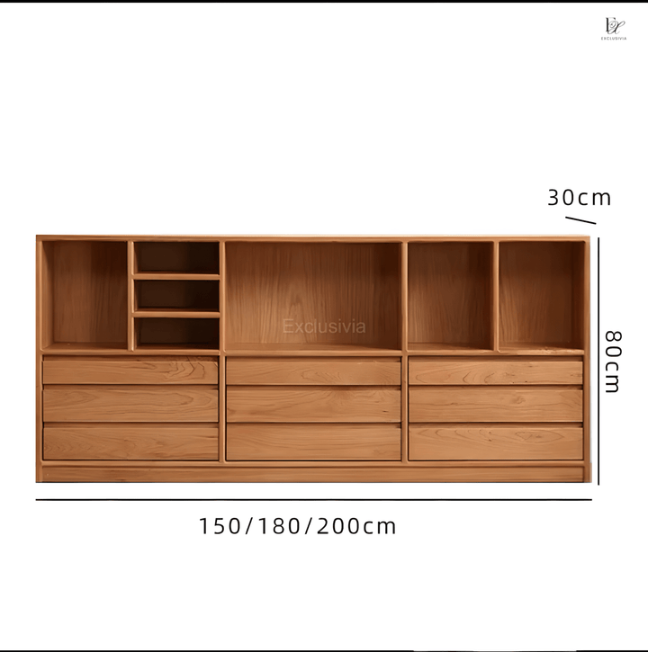 ELI Japandi Solid Wood Display Shelf - Exclusivia