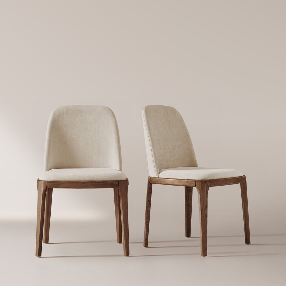 Norrin Cotton Linen Dining Chairs (Set of 2)