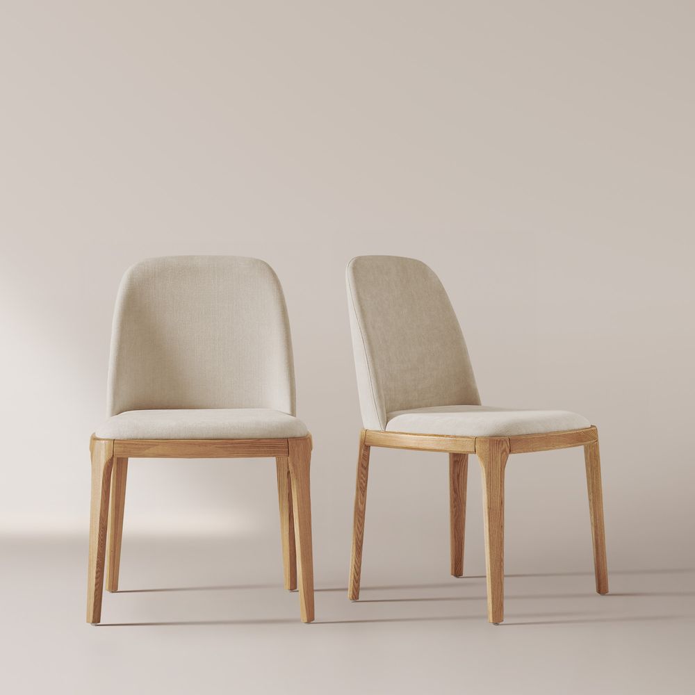 Norrin Cotton Linen Dining Chairs (Set of 2)