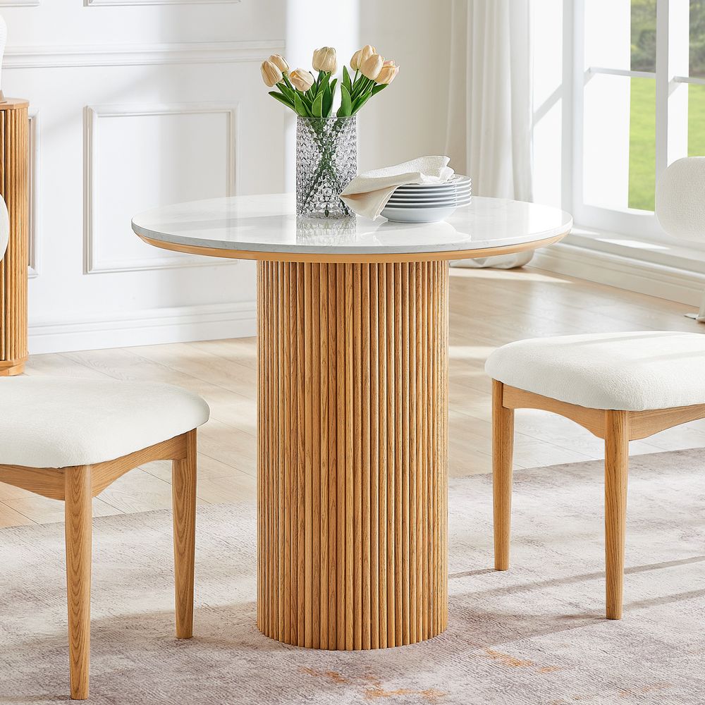 Lumea Natural Dining Table, 80cm & 100cm