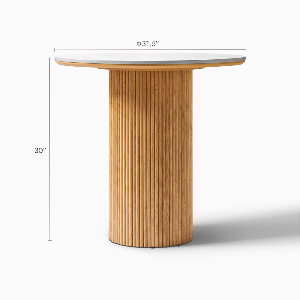 Lumea Natural Dining Table, 80cm & 100cm