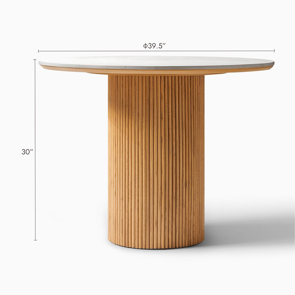 Lumea Natural Dining Table, 80cm & 100cm