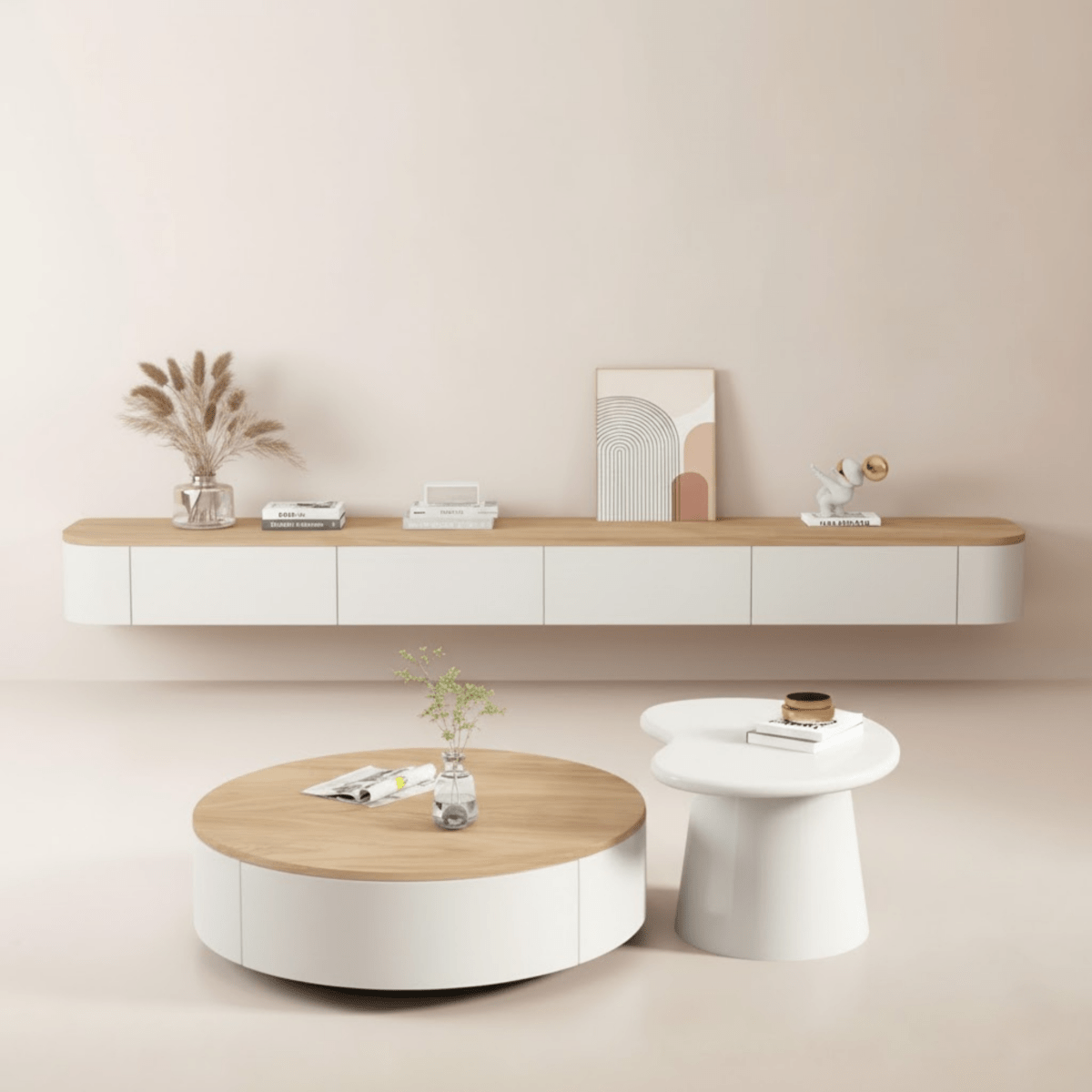 GILLHAM Modern Japandi Floating TV Console – Exclusivia