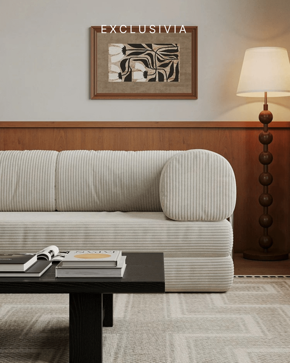 LUMI Corduroy Convertible Sofa Bed - Exclusivia