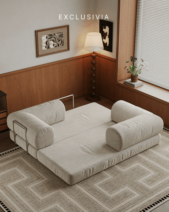LUMI Corduroy Convertible Sofa Bed - Exclusivia