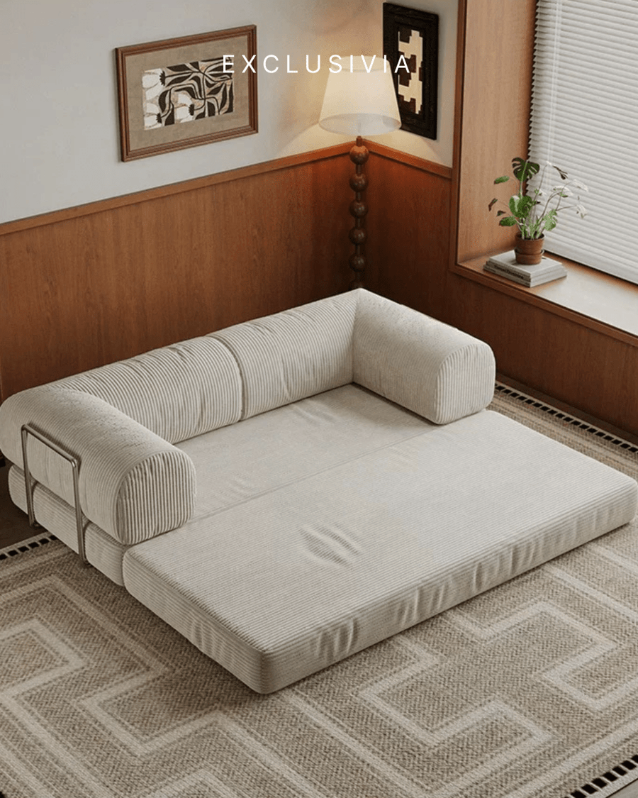 LUMI Corduroy Convertible Sofa Bed - Exclusivia