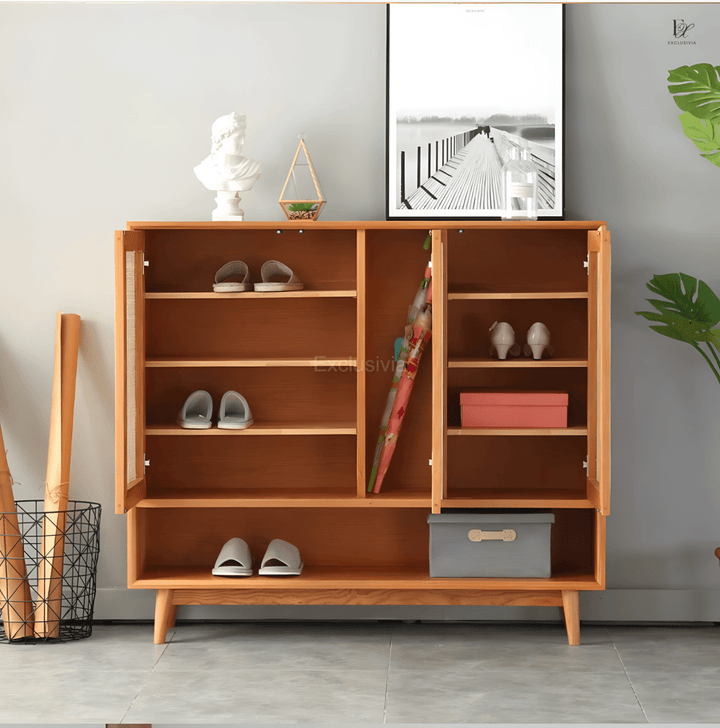 NATHAN Rattan Shoe Cabinet Rack - Exclusivia