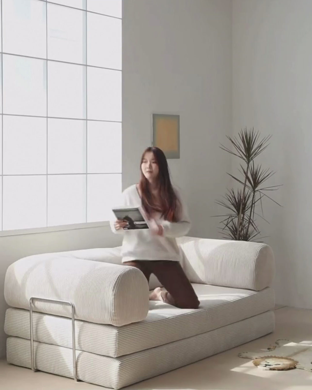 LUMI Corduroy Convertible Sofa Bed