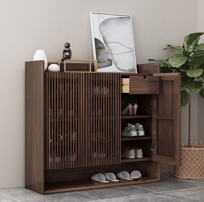 STRUT Rustic Solid Wood Shoe Cabinet - Exclusivia