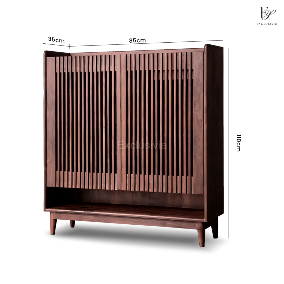 STRUT Rustic Solid Wood Shoe Cabinet - Exclusivia