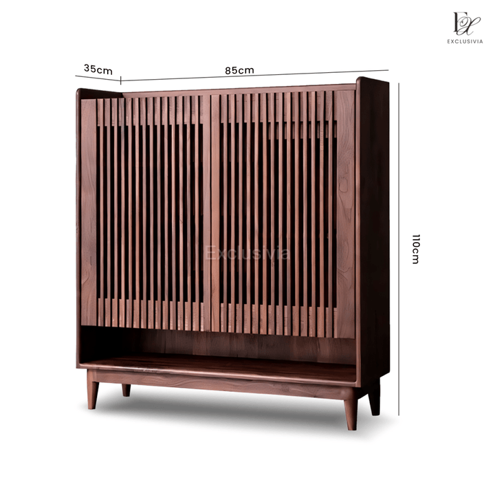 STRUT Rustic Solid Wood Shoe Cabinet - Exclusivia