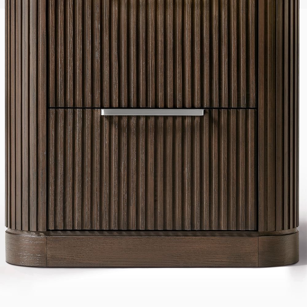 Toren 2 - Drawer Fluted Nightstand, 67 cm - Exclusivia