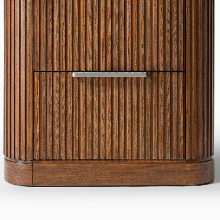 Toren 2 - Drawer Fluted Nightstand, 67 cm - Exclusivia