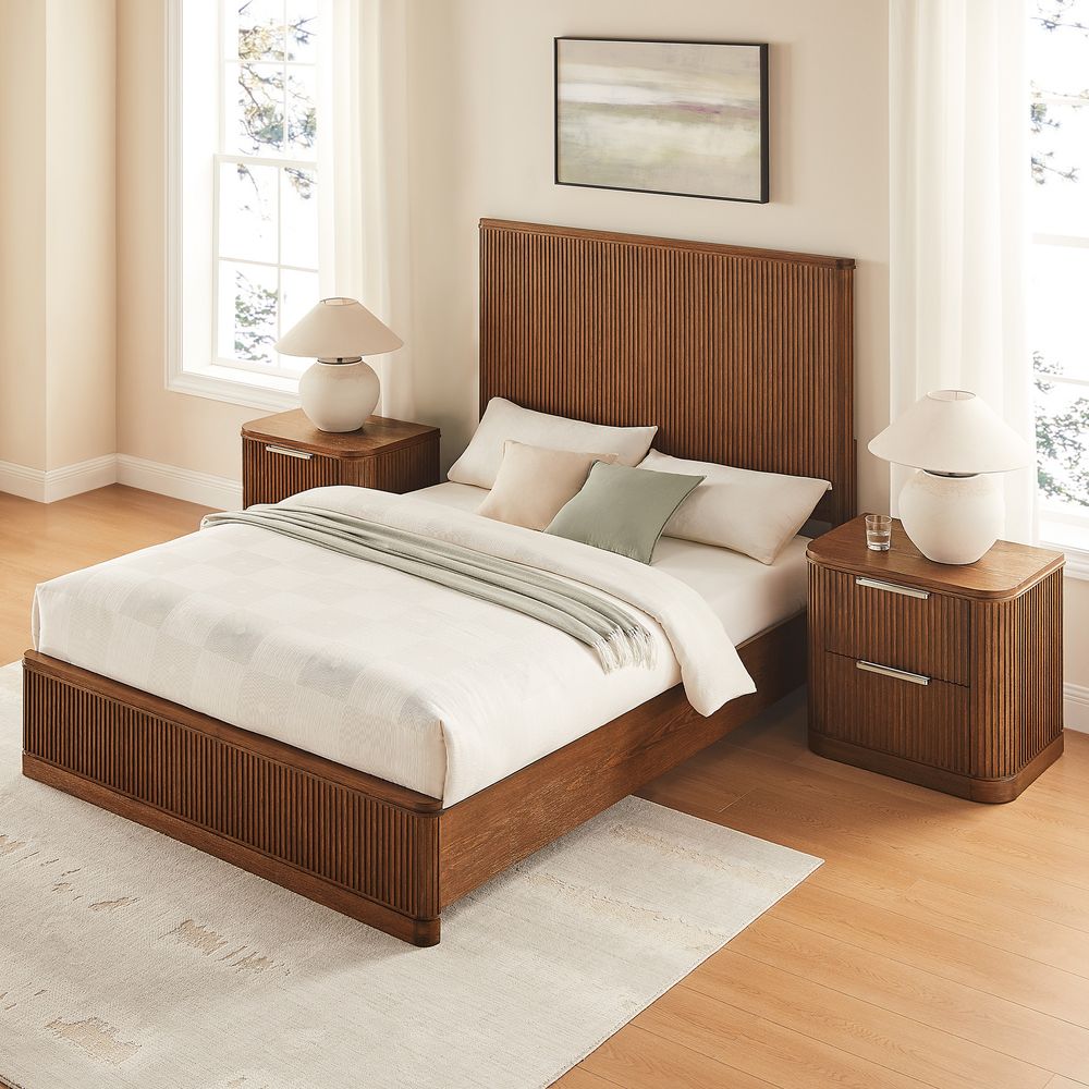 Toren 2 - Drawer Fluted Nightstand, 67 cm - Exclusivia