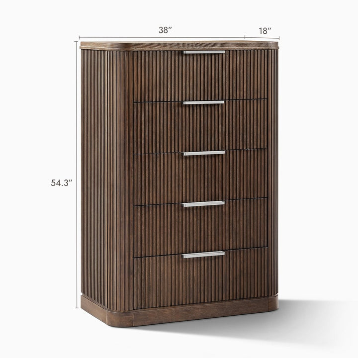 Toren 5 - Piece Fluted Bedroom Set - Exclusivia