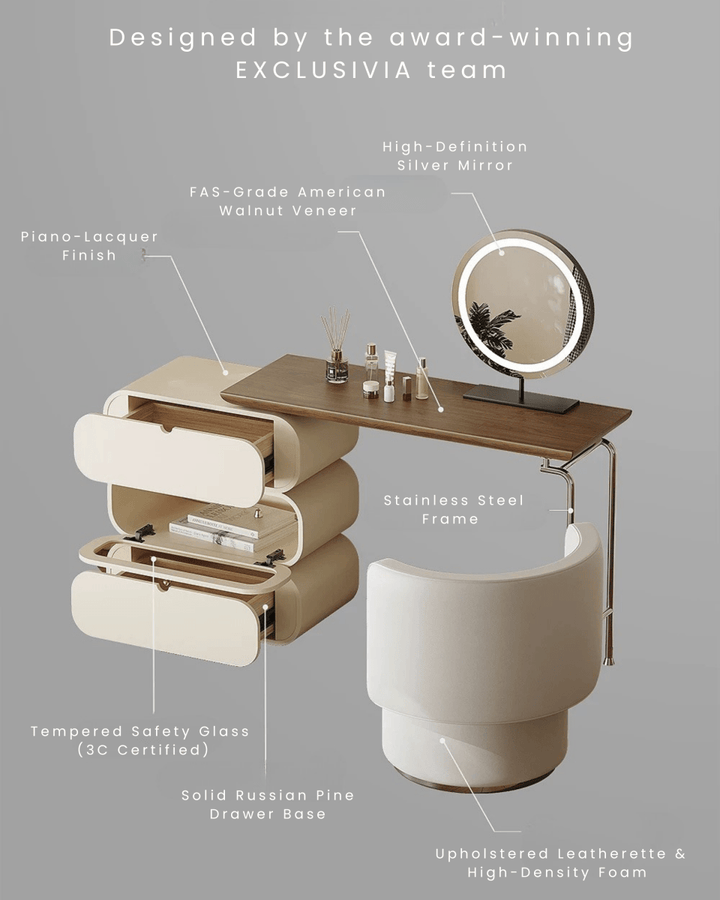 VELLUTO Italian Vanity Dressing Table - Exclusivia