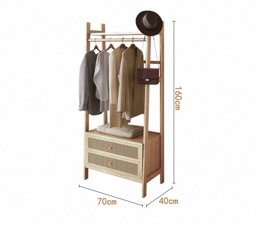 VINTANA Rattan Standing Coat Rack - Exclusivia