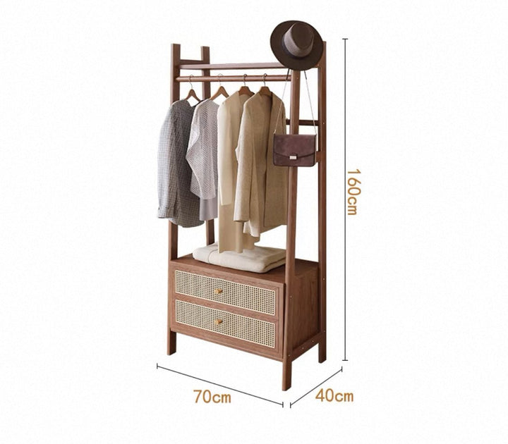 VINTANA Rattan Standing Coat Rack - Exclusivia
