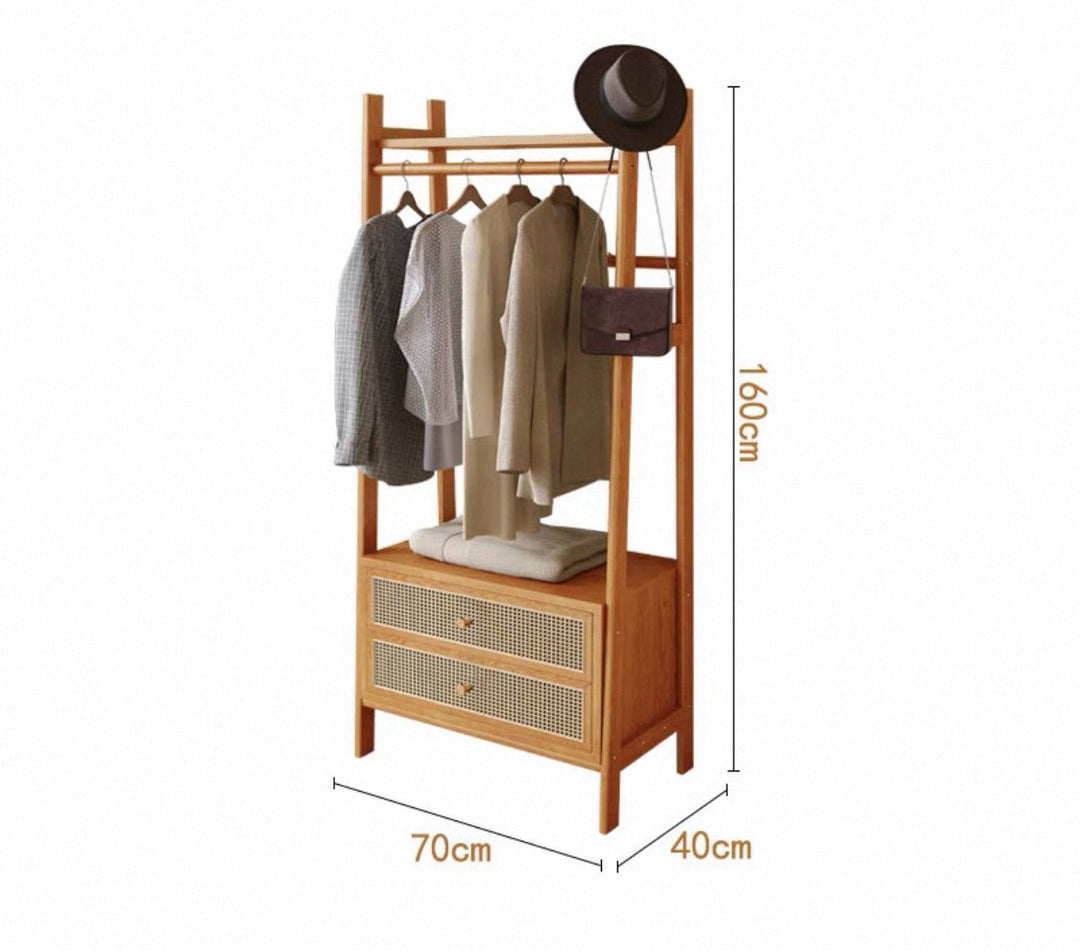 VINTANA Rattan Standing Coat Rack - Exclusivia