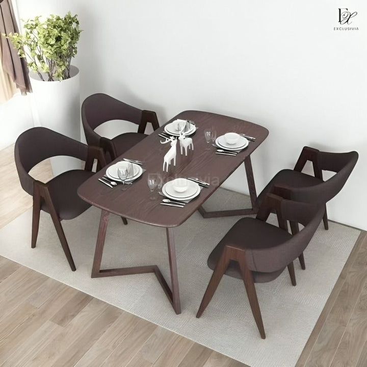 VIRA Rustic Solid Wood Dining Table & Chairs - Exclusivia