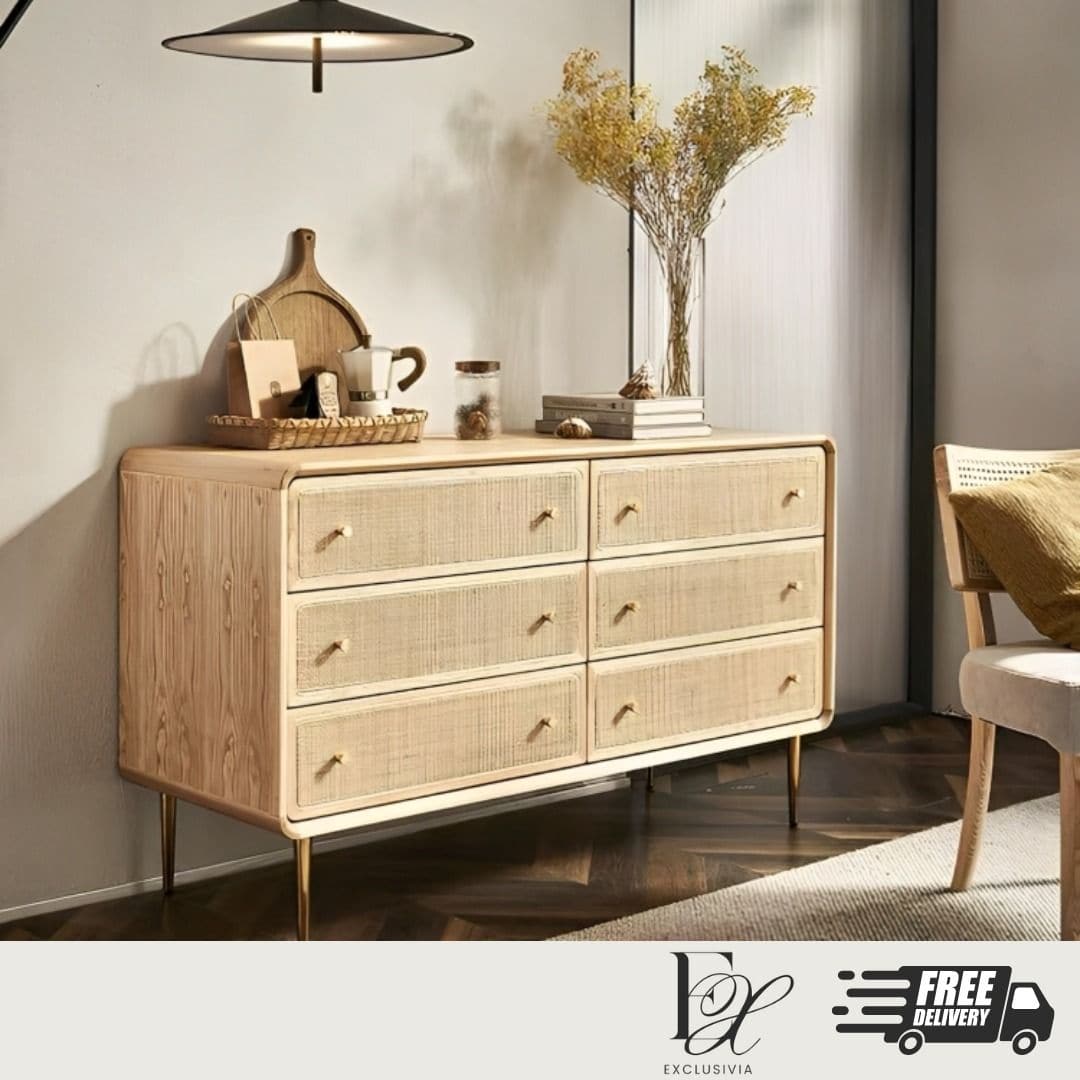 BEATRIX Rattan Drawers Sideboard Console - Exclusivia