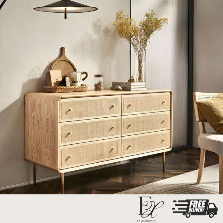 BEATRIX Rattan Drawers Sideboard Console - Exclusivia