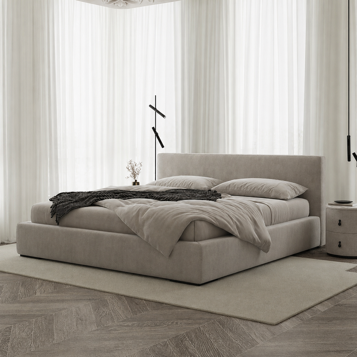 Mira Modern Boucle Fabric Bedframe