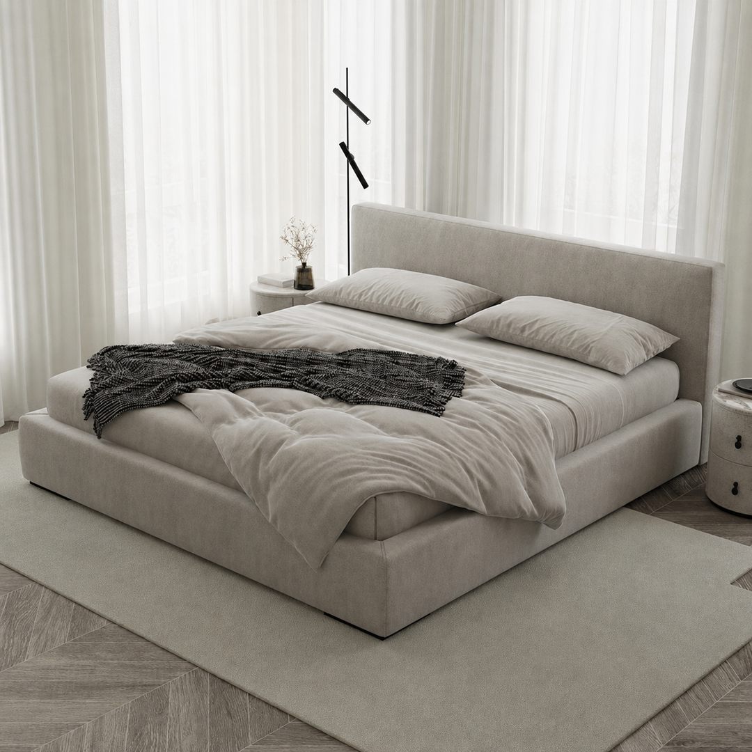 Mira Modern Boucle Fabric Bedframe