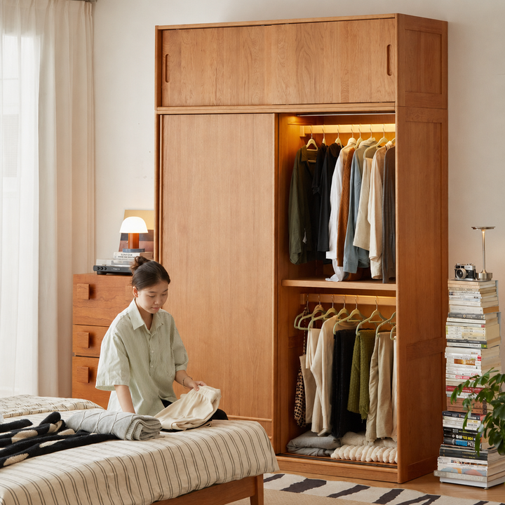 Cerise Japandi Solid Wood Wardrobe
