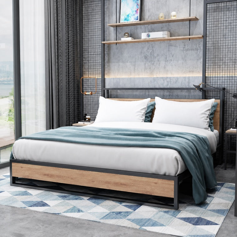Ferris Industrial Pine Bedframe