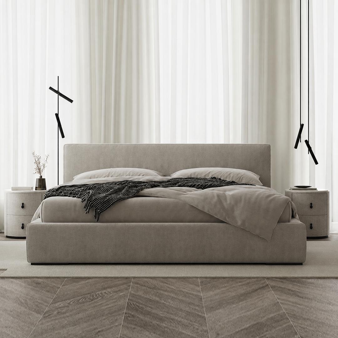 Mira Modern Boucle Fabric Bedframe