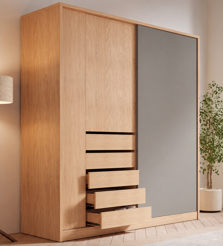 Golden Japandi Wardrobe