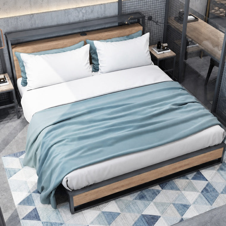 Ferris Industrial Pine Bedframe