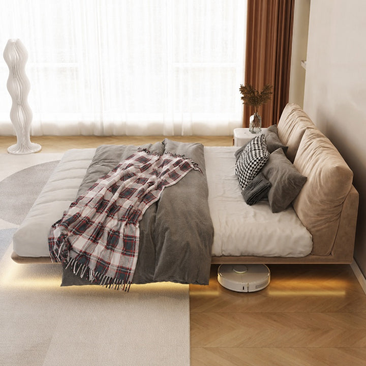 Halo Modern Floating Fabric Bedframe