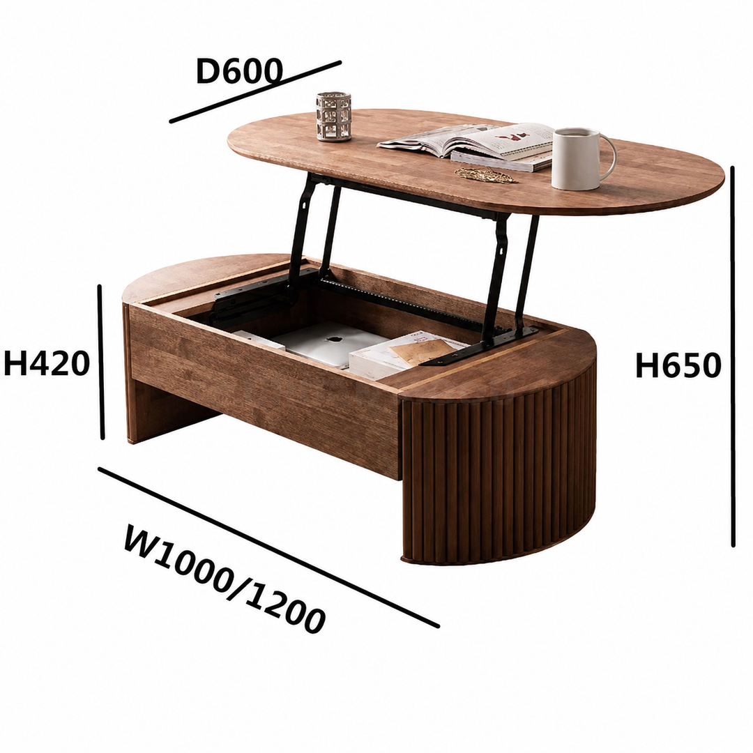Hoshi Japandi Solid Wood Lift Coffee Table