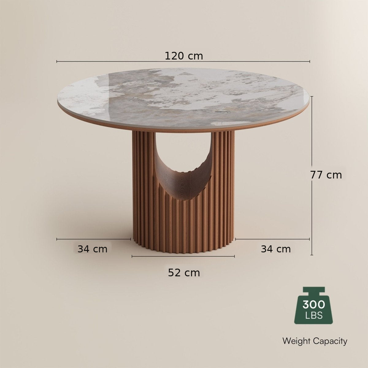 Silva Round Sintered Stone Dining Table