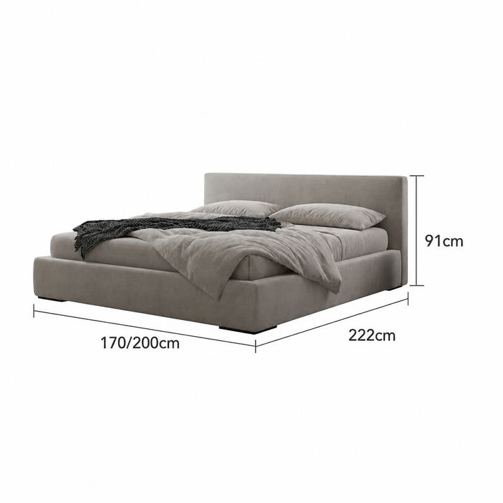 Mira Modern Boucle Fabric Bedframe