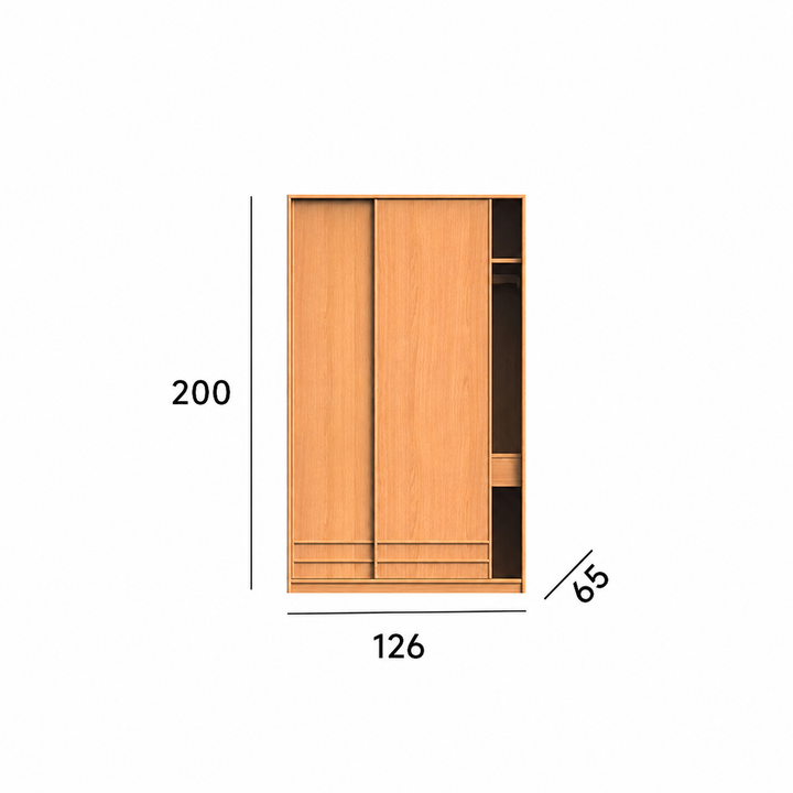 Cerise Japandi Solid Wood Wardrobe
