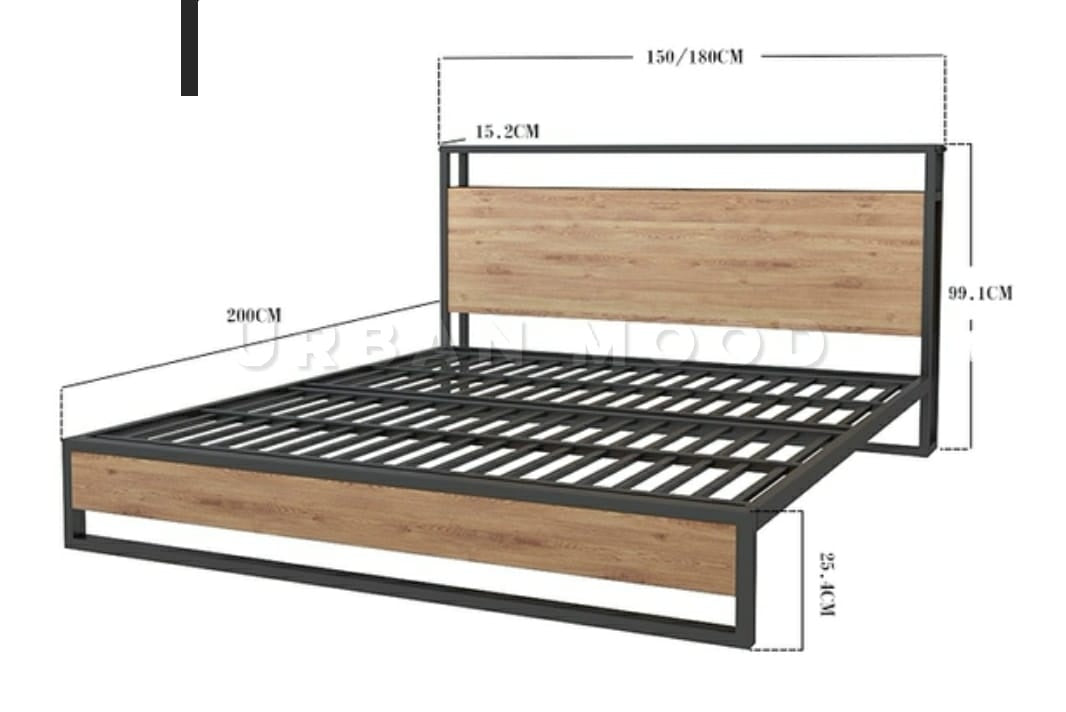 Ferris Industrial Pine Bedframe