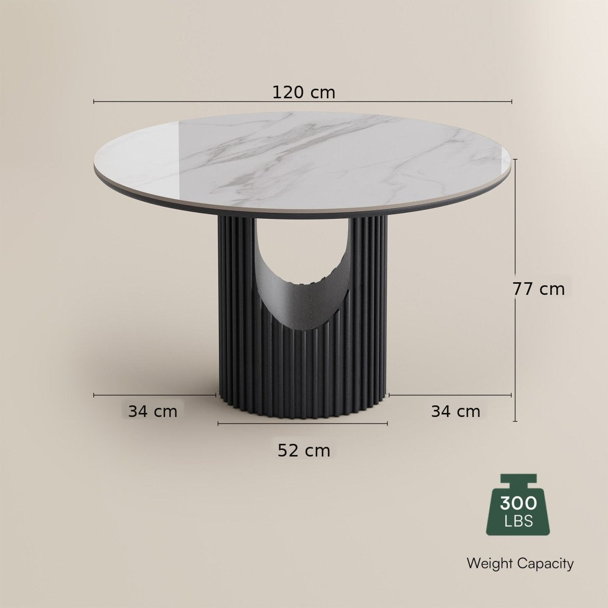Silva Round Sintered Stone Dining Table