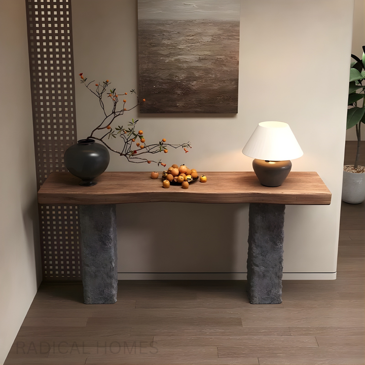 REXON Rustic Solid Wood Console Table