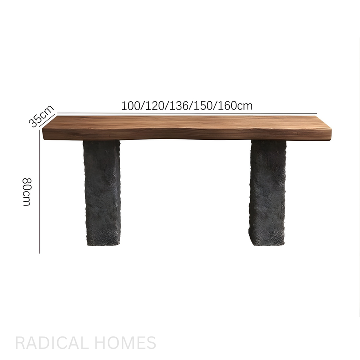 REXON Rustic Solid Wood Console Table