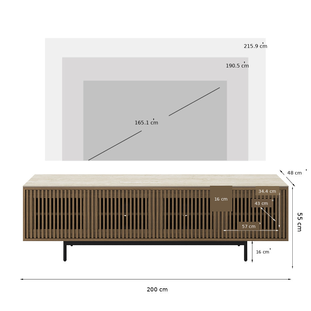 Aeolus Mid-Century Media Console