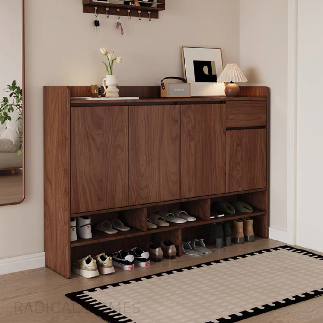 CELARA Modern Solid Wood Entryway Shoe Cabinet