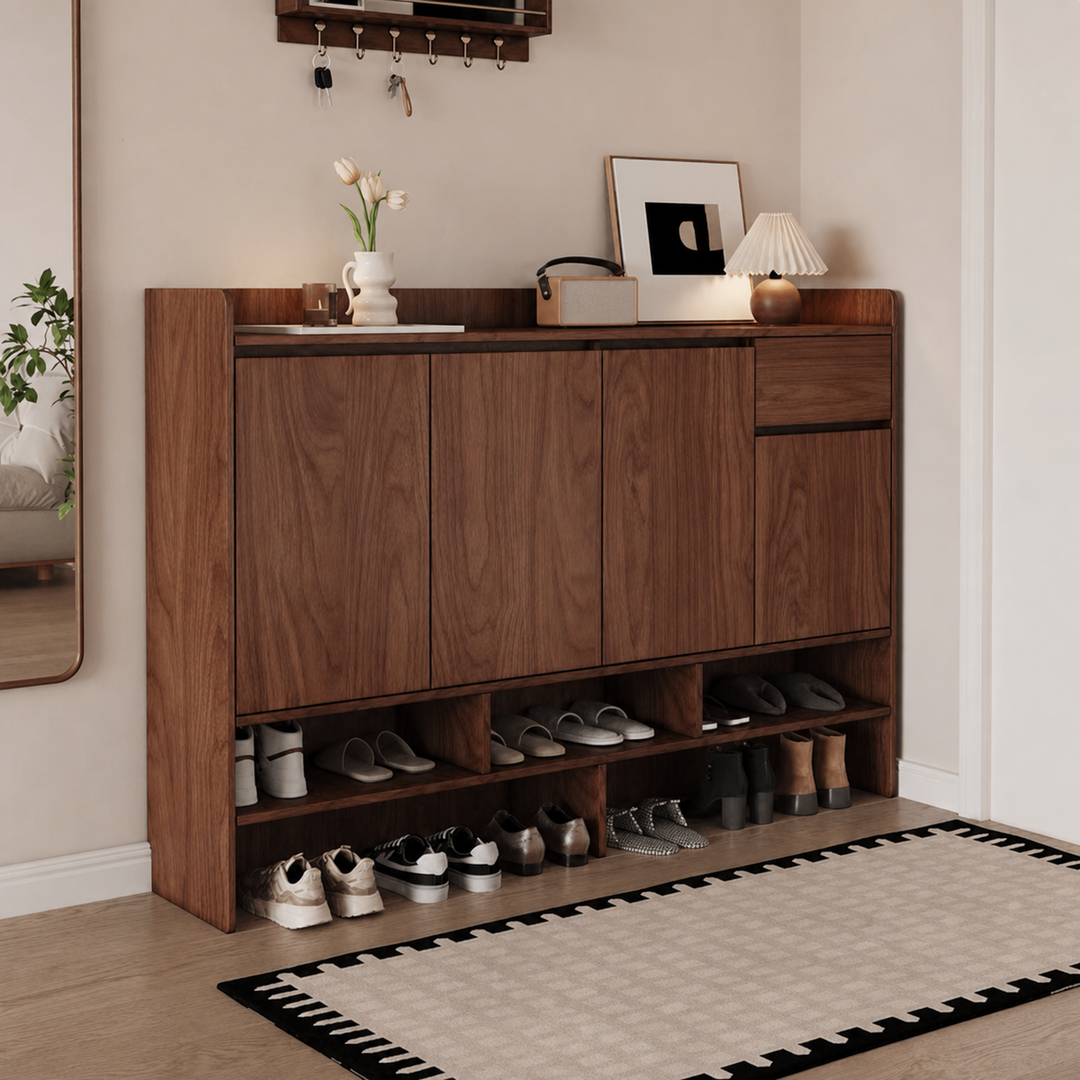 CELARA Modern Solid Wood Entryway Shoe Cabinet